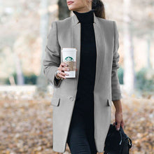 Load image into Gallery viewer, Stand-up Collar Slim Woolen Coat