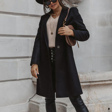 Load image into Gallery viewer, Lapel Mid-Length Woolen Coat