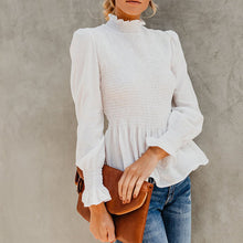 Load image into Gallery viewer, Pleated Ruffled Turtleneck Top T-shirt