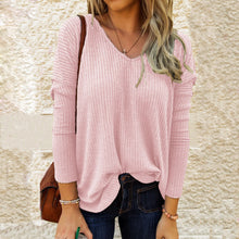 Load image into Gallery viewer, V-neck Knitted Top T-shirt