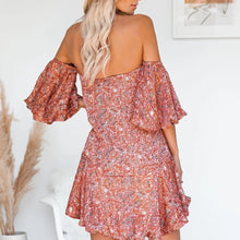 Load image into Gallery viewer, Lovely Puff Sleeve Off Shoulder Mini Dress