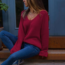 Load image into Gallery viewer, V-neck Loose Long Sleeve Top
