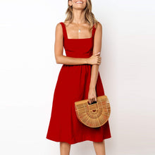 Load image into Gallery viewer, Elegant Solid Color Backless Dress