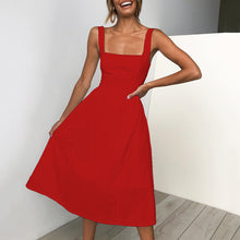 Load image into Gallery viewer, Elegant Solid Color Backless Dress