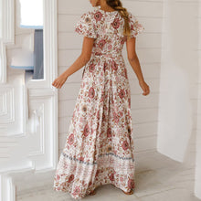 Load image into Gallery viewer, Bohemian V-Neck Floral Printed Vacation Dress