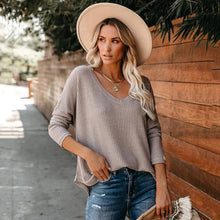 Load image into Gallery viewer, Solid Color V-neck Knitted Top