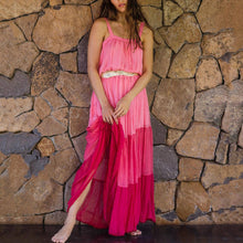 Load image into Gallery viewer, Color Block Beach Sling Maxi Dress