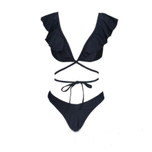 Load image into Gallery viewer, Black Sexy Backless Bikini Swimwear