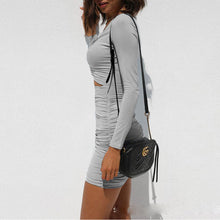 Load image into Gallery viewer, Long Sleeve Solid Color Slim Bodycon Dress