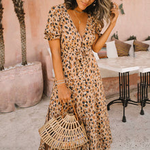 Load image into Gallery viewer, Sexy V-Neck Leopard Printed Maxi Dress