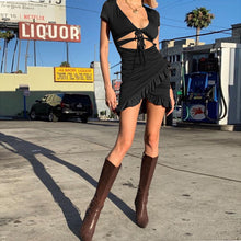 Load image into Gallery viewer, Sexy V-Neck Ruffle Bodycon Dress