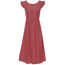 Load image into Gallery viewer, Round Neck Floral Flying Sleeve Dress