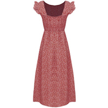 Load image into Gallery viewer, Round Neck Floral Flying Sleeve Dress