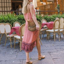 Load image into Gallery viewer, Fashion Printed Sling Split Vacation Dress