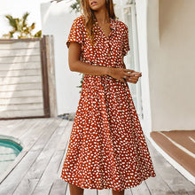 Load image into Gallery viewer, Polka Dot Short Sleeve Dress