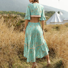 Load image into Gallery viewer, Vintage Floral Printed Bohemian Irregular Maxi Dress