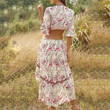 Load image into Gallery viewer, Vintage Floral Printed Bohemian Irregular Maxi Dress