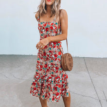 Load image into Gallery viewer, Floral Big Swing Sexy Sling Maxi Dress