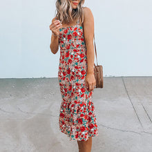 Load image into Gallery viewer, Floral Big Swing Sexy Sling Maxi Dress