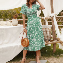 Load image into Gallery viewer, Floral Printed V-Neck Maxi Dress