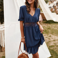 Load image into Gallery viewer, V-Neck Half Sleeve Mini Dress