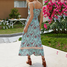 Load image into Gallery viewer, Bohemian Style Ruffle V-Neck Floral Printed Maxi Dress