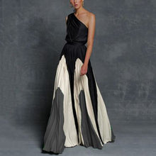 Load image into Gallery viewer, Stitching One Shoulder Printed Maxi Dress