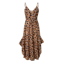 Load image into Gallery viewer, Leopard Printed Ruffle Vacation Dress
