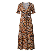 Load image into Gallery viewer, Sexy V-Neck Leopard Printed Maxi Dress