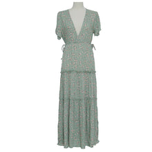 Load image into Gallery viewer, Elegnat V-Neck Short Sleeve Floral Printed Maxi Dress