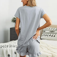 Load image into Gallery viewer, V-neck Short-sleeved Shorts Pajamas Set