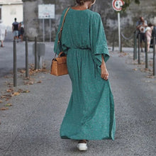 Load image into Gallery viewer, Elegant V-Neck Printed Maxi Dress