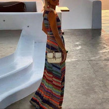 Load image into Gallery viewer, Rainbow One Shoulder Printed Maxi Dress