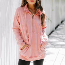 Load image into Gallery viewer, Half Zipper Solid Color Casual Sweatshirt