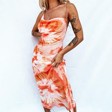 Load image into Gallery viewer, Sexy Tie Dye Backless Slim Dress