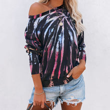 Load image into Gallery viewer, Tie-dye Printed Long-sleeved Sweatshirt T-shirt