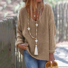 Load image into Gallery viewer, V-neck Long Sleeve Knitted Sweater