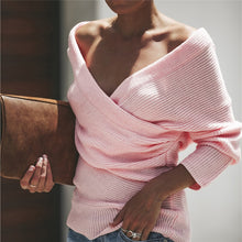 Load image into Gallery viewer, Fashion V-Neck Knitted Sweater