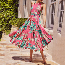 Load image into Gallery viewer, Printed Bohemian Vacation Maxi Dress
