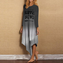 Load image into Gallery viewer, Fashion Gradient Letter Printed Casual Maxi Dress