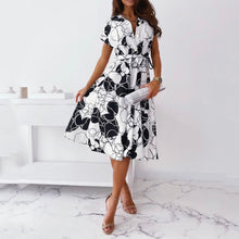 Load image into Gallery viewer, Elegant V Neck Printed Maxi Dress