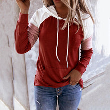 Load image into Gallery viewer, Stitching Color Hooded Sweatshirt