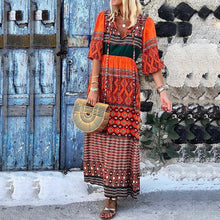 Load image into Gallery viewer, Boho Loose Printed Maxi Dress