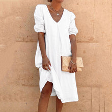 Load image into Gallery viewer, Boho Style Solid Color Casual Maxi Dress