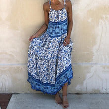 Load image into Gallery viewer, Floarl Printed Sexy Suspender Maxi Dress