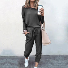 Load image into Gallery viewer, Solid Color Long Sleeve Casual Look Set