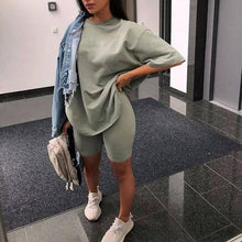 Load image into Gallery viewer, Pure Color Home Casual Suit With Belt Set
