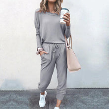 Load image into Gallery viewer, Solid Color Long Sleeve Casual Look Set