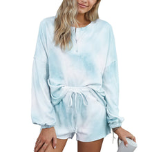 Load image into Gallery viewer, Long-sleeved Shorts Tie-dye Pajamas Suit Set