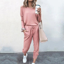 Load image into Gallery viewer, Solid Color Long Sleeve Casual Look Set